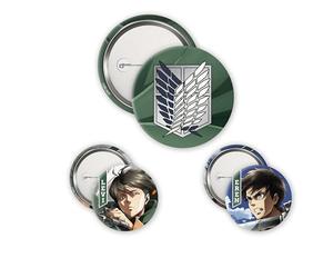 ABYstyle - Angriff der Titanen Pack Abzeichen Eren & Levi, Dimensions : 1 badge de 5 cm et 2 badges de 3.2 cm, Legierter Stahl