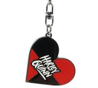 ABYSTYLE - DC Comics Schlüsselanhänger Herz Harley Quinn, schwarz und rot, H. 3,6 cm x L. 4 cm