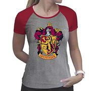 ABYSTYLE Harry Potter T-Shirt Gryffindor für Damen, grau und rot, Premium, S