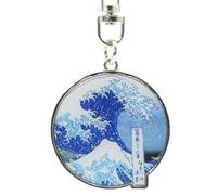 ABYSTYLE - HOKUSAI Schlüsselanhänger Große Welle, blau, H. 3.8 cm x L. 4,2 cm