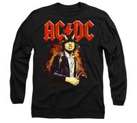 AC/DC ACDC Fire and Horns Herren-Langarm-T-Shirt, Schwarz, Größe XL
