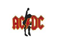 Ac Dc Acdc With Guitar Gold Red Aufnäher Besticktes Patch zum Aufbügeln Applique