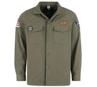 AC/DC Amplified Collection - Military Shirt - Shacket Männer Langarmhemd Khaki M