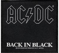 AC/DC Aufnäher BACK IN BLACK Patch gewebt 10 x 9,5 cm