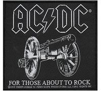 AC/DC Aufnäher FOR THOSE ABOUT TO ROCK - Patch gewebt 10 x 10 cm