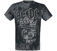 AC/DC Back in Black Männer T-Shirt grau/schwarz XL 100% Baumwolle Band-Merch, Bands