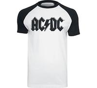 AC/DC Black Logo Männer T-Shirt weiß/schwarz 100% Baumwolle Band-Merch, Bands