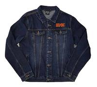 AC/DC Denim Jacke for Those About to Rock Band Logo Nue offiziell Blau M