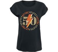 AC/DC Fifty Bold Emblem Frauen T-Shirt schwarz S 100% Baumwolle Band-Merch, Bands