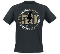 AC/DC Fifty Bold Emblem Männer T-Shirt schwarz L 100% Baumwolle Band-Merch, Bands
