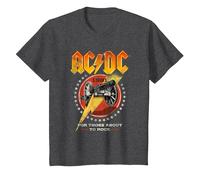 AC/DC für alle, die kurz Davor sind, Distressed Cannon and Stars zu rocken T-Shirt, Kinder, Anthrazit Meliert, 116