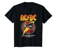 AC/DC für alle, die kurz Davor sind, Distressed Cannon and Stars zu rocken T-Shirt, Kinder, Schwarz, 92