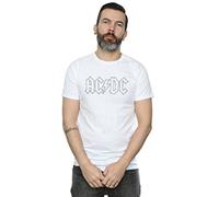 AC/DC Herren Black Outline Logo T-Shirt Large Weiß