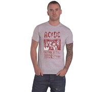 AC/DC Herren T-Shirt Highway to Hell World Tour 1979/1980 Regular Fit mit Rückendruck Grau XXL