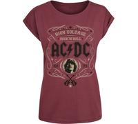 AC/DC High Voltage - Rock 'N' Roll Frauen T-Shirt Burgund XXL 100% Baumwolle Band-Merch, Bands