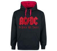 AC/DC In Rock We Trust Kapuzenpullover schwarz rot in M