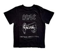 AC/DC Jungen-T-Shirt About to Rock Band Logo offiziell Schwarz 12 Months to 5