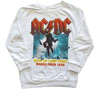 Ac/Dc Kinder Sweatshirt Blow Up Your Video Band Logo new Official White, Weiß, XL