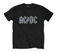 Ac/DC Kinder T Shirt Diamante Voltage Band Logo New Official Black, Schwarz, X-Small (3/4 Yrs)
