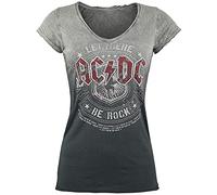 AC/DC Let There be Rock Frauen T-Shirt grau/dunkelgrau S 100% Baumwolle Band-Merch, Bands