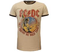 AC/DC Let There Be Rock Tour 1977 Ringer-T-Shirt M Grau