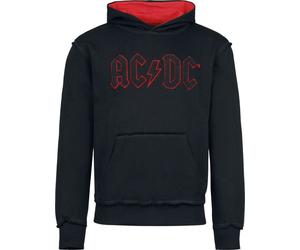 AC/DC Logo Kapuzenpullover schwarz rot in XL