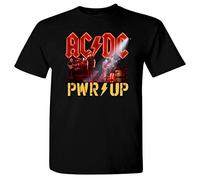 AC/DC PWR UP Herren-Shirt - Power Up Fan-Shirt - 100% Baumwolle - Langlebig und robust - Rundkragen - Kurzarm - Schwarz - L