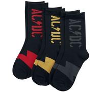 AC DC 3er-Set Socken Gr. 43-46 schwarz rot gelb
