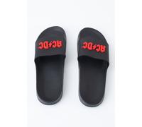 AC/DC - Red Logo - Badelatschen - Schwarz - S - Synthetic/Synthetic/Gummi Schwarz S