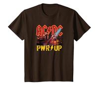 AC/DC Rock Music Band PWRUP Bühnenlichter T-Shirt, Kinder, Braun, 116