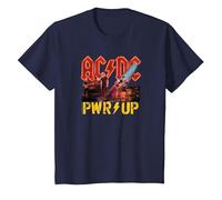 AC/DC Rock Music Band PWRUP Bühnenlichter T-Shirt, Kinder, Marineblau, 104