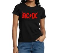 AC/DC Rotes Logo Mit Teufelshörnern Und Blitz Frauen T-Shirt