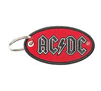 AC/DC Schlüsselring Keychain Oval Classic Band Logo Patch Nue offiziell Rot One Size