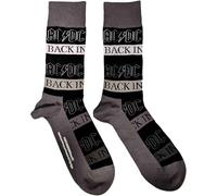 AC/DC Socken Back In Schwarz Band Logo Nue offiziell Herren Schwarz (UK Size 7 -