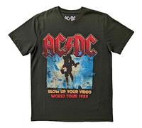 AC/DC T Shirt Blow Up Your Video Band Logo Nue offiziell Unisex Grün M