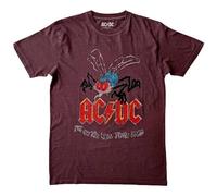 AC/DC T Shirt Fly On The Wall Tour Nue offiziell Herren Maroon Rot S