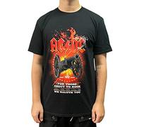AC/DC T Shirt for Those About to Rock 40th Flaming Nue offiziell Unisex Schwarz Large