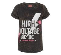 AC/DC T-Shirt für Kinder, Mädchen, Hochspannungs-Albumband, Acid Wash, T-Shirt, Schwarz, 7-8 Jahre