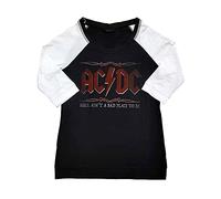 AC/DC T Shirt Hell Aint A Bad Place offiziell Schwarz Raglan 3/4 Sleeve Damen XL