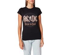 AC/DC T Shirt Rock or Bust Band Logo Nue offiziell Damen Skinny Fit Schwarz