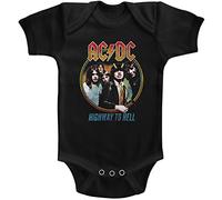 Ac/Dc Unisex-Baby-Landstraße zur Hölle Tricolor Onesie, 6M, Black