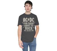AC/DC Unisex Salute-Adult Heather T-Shirt, anthrazit, M