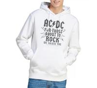AC/DC Unisex Salute Hoddie Kapuzenpullover, weiß, Medium