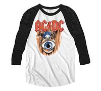 AC/DC - - Vintage Fly On Wall Baseball T-Shirt für Herren, XX-Large, White/Black