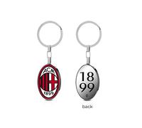 AC Milan Schlüsselanhänger Stahl Unisex, Stahl rot schwarz, Taglia unica
