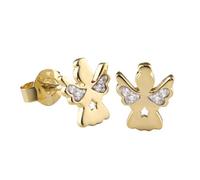 Acalee Ohrringe für Kinder Gold 333 / 8K Engel-Ohrschmuck Zirkonia Ohrschmuck aus Echtgold für Mädchen, wunderschöne Geschenkidee, 70-1010