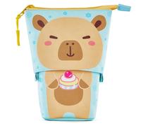 ACANICA Federmäppchen, 2-in-1 Standmäppchen, Teleskopisch Mäppchen, Federtasche Reißverschluss, Stifthalter, Schulmäppchen für Mädchen, Jungs, Teenager, Geschenke 7 8 9 10 11 12 Jahre-Capybara