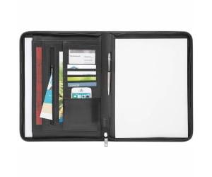 Accento Tagungsmappe A4 mit Block schwarz, 255x335x45 mm, Kunstleder