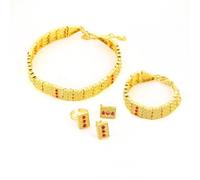 Accessoires für Damen und Herren Goldfarbe Äthiopische trendige Halskette Ohrringe Ring Armband Eritrea Habesha Hochzeit Schmuck Set Hochzeit Jubiläum, Valentinstag, Weihnachten, Geburtstagsgeschenke