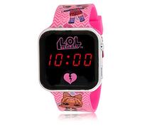 Accutime LOL4550 LED Kinderuhr L.O.L. Surprise!, Digitaluhr mit LED-Anzeige für Uhrzeit und Datum, Weiches Acryl-Armband, Lange Batterielaufzeit, Abschalt Automatik, Uhr für Jungen und Mädchen, Rosa